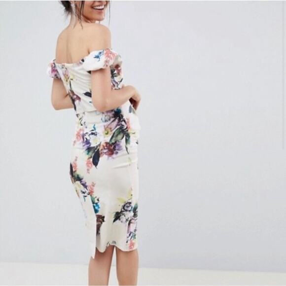 Little Mistress off the shoulder bodycon dress size 6 NWT - Picture 3 of 8